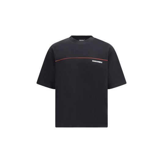 Dsquared2 Black Cotton T-Shirt: Minimalist Elegance with Attitude