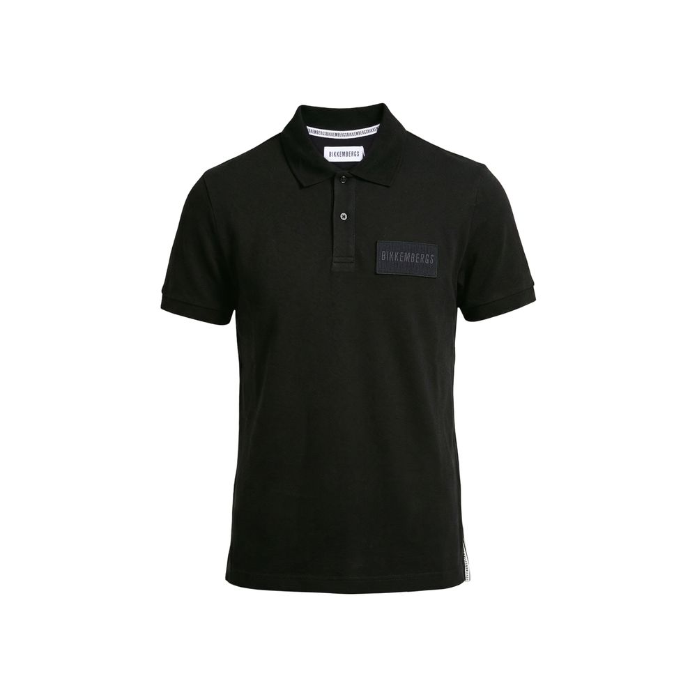 Bikkembergs Black Cotton Polo Shirt – Sport-Inspired Masculine Elegance