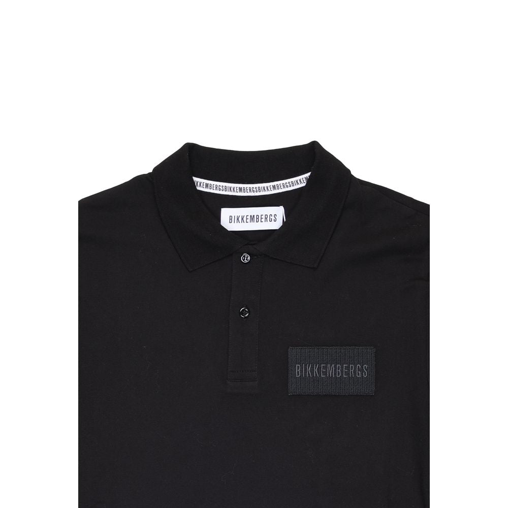 Bikkembergs Black Cotton Polo Shirt – Sport-Inspired Masculine Elegance