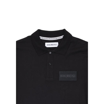 Bikkembergs Black Cotton Polo Shirt – Sport-Inspired Masculine Elegance