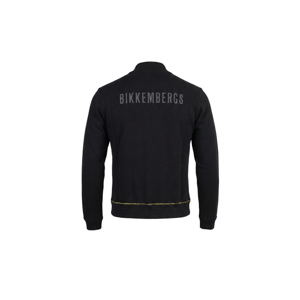 Bikkembergs Black Cotton Sweatshirt – Athletic-Inspired Modern Essential