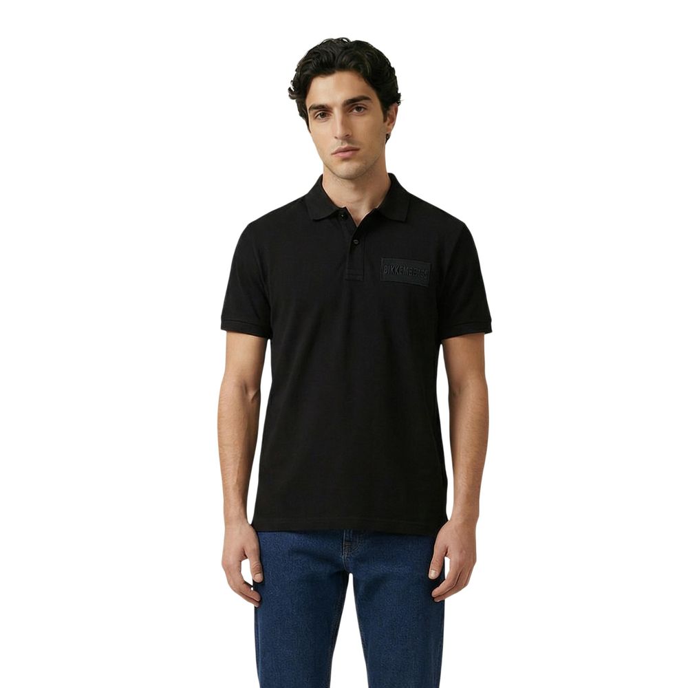 Bikkembergs Black Cotton Polo Shirt – Sport-Inspired Masculine Elegance