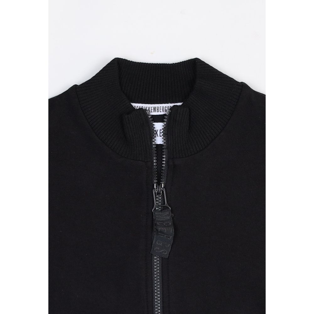 Bikkembergs Black Cotton Sweatshirt – Athletic-Inspired Modern Essential
