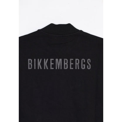 Bikkembergs Black Cotton Sweatshirt – Athletic-Inspired Modern Essential