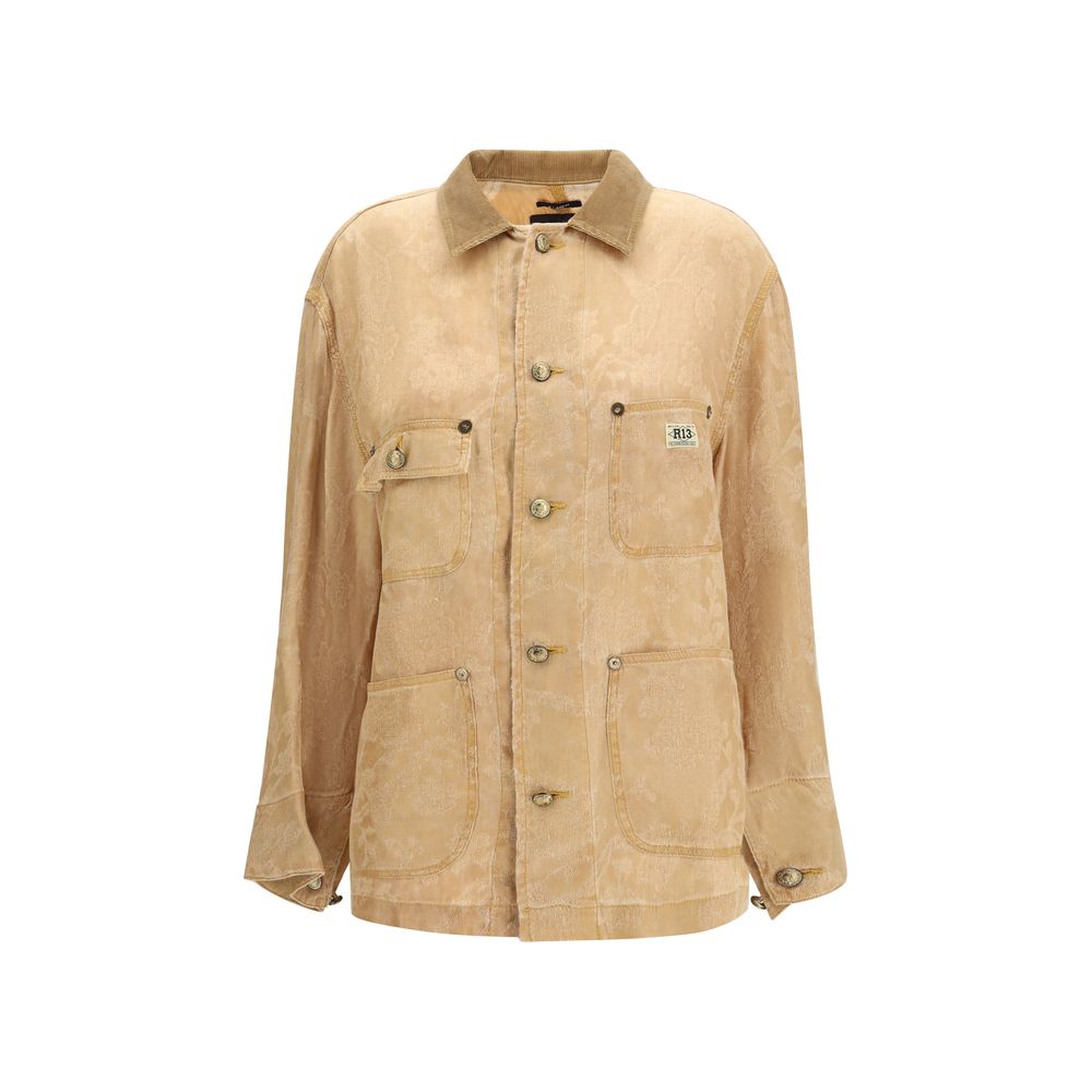 R13 Orange Linen Coat - La Evelyn Chore Jacket