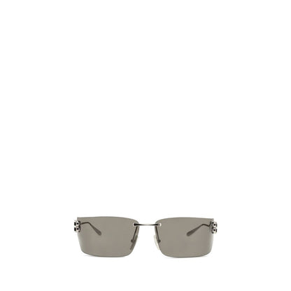 Balenciaga Women’s Sunglasses – Silver Rimless Design