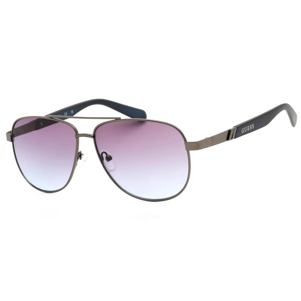 Guess Men's Sunglasses – Grey Metal Frame, Blue Gradient Lenses