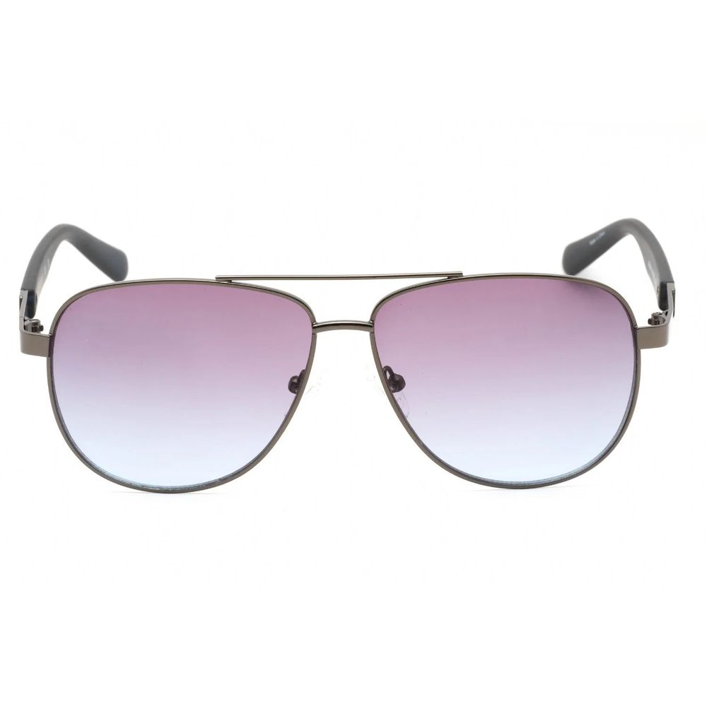 Guess Men's Sunglasses – Grey Metal Frame, Blue Gradient Lenses