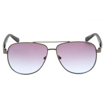 Guess Men's Sunglasses – Grey Metal Frame, Blue Gradient Lenses