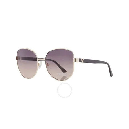 Guess Women’s Sunglasses – Gold Metal Frame, Purple Gradient Lenses