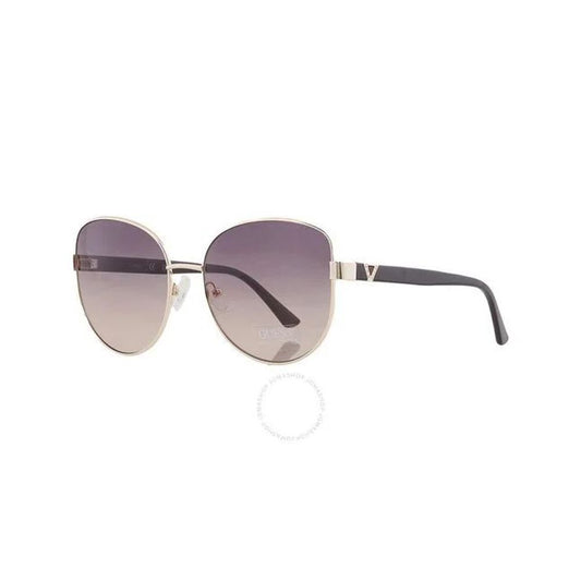 Guess Women’s Sunglasses – Gold Metal Frame, Purple Gradient Lenses