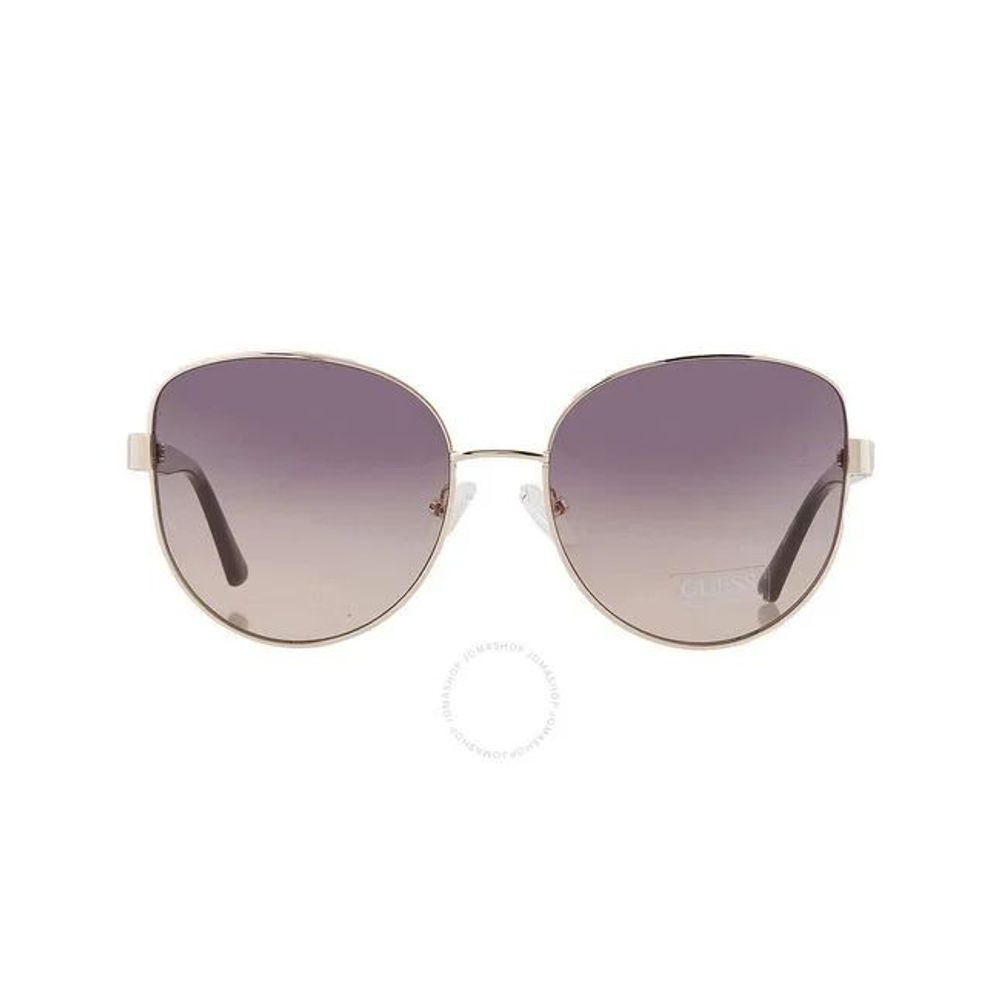Guess Women’s Sunglasses – Gold Metal Frame, Purple Gradient Lenses