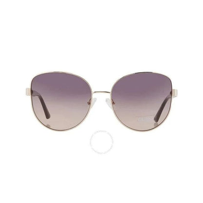 Guess Women’s Sunglasses – Gold Metal Frame, Purple Gradient Lenses