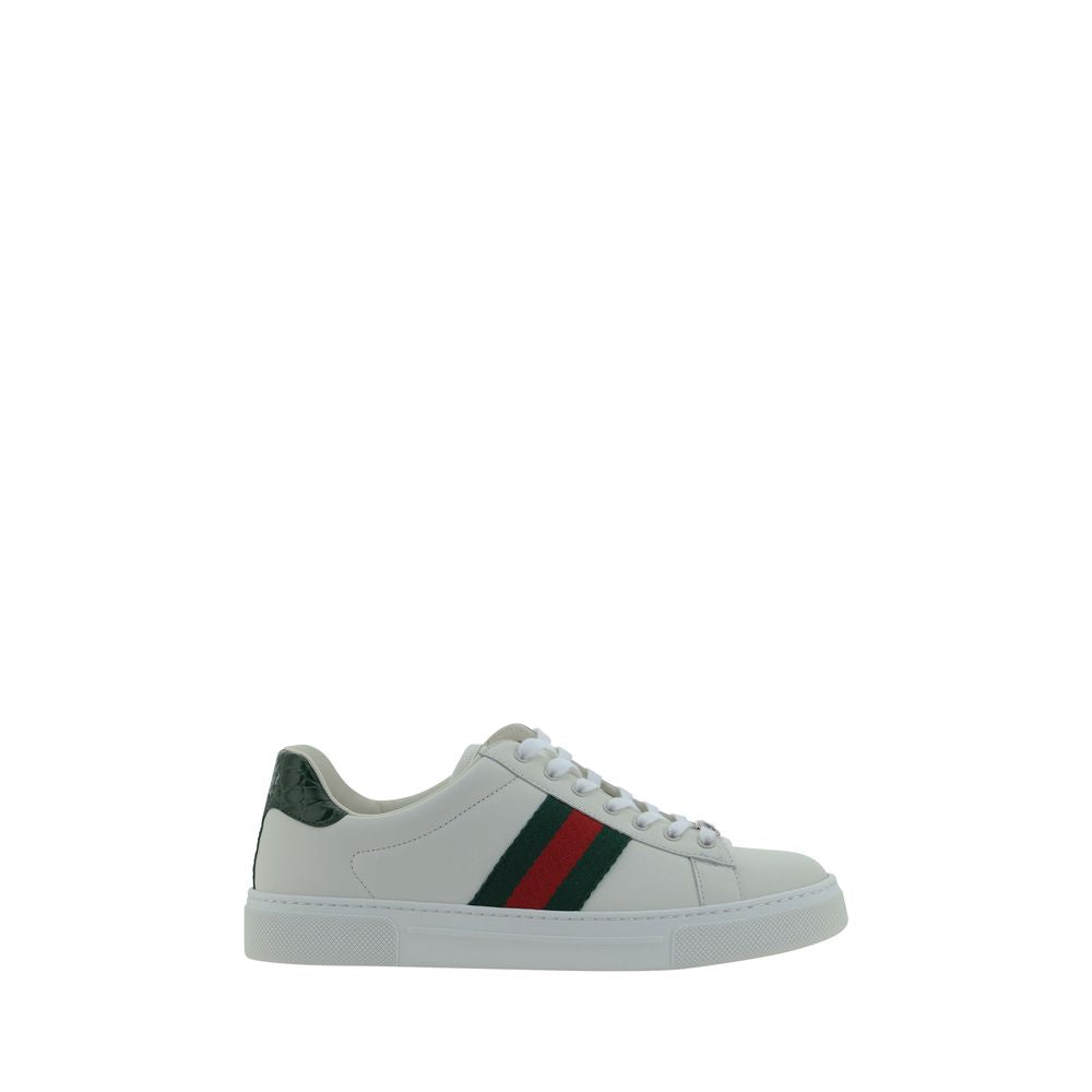 Gucci Ace White Calf Leather Low Top Sneakers