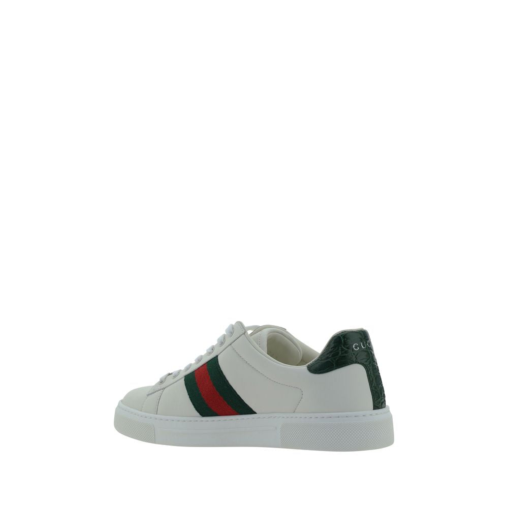 Gucci Ace White Calf Leather Low Top Sneakers