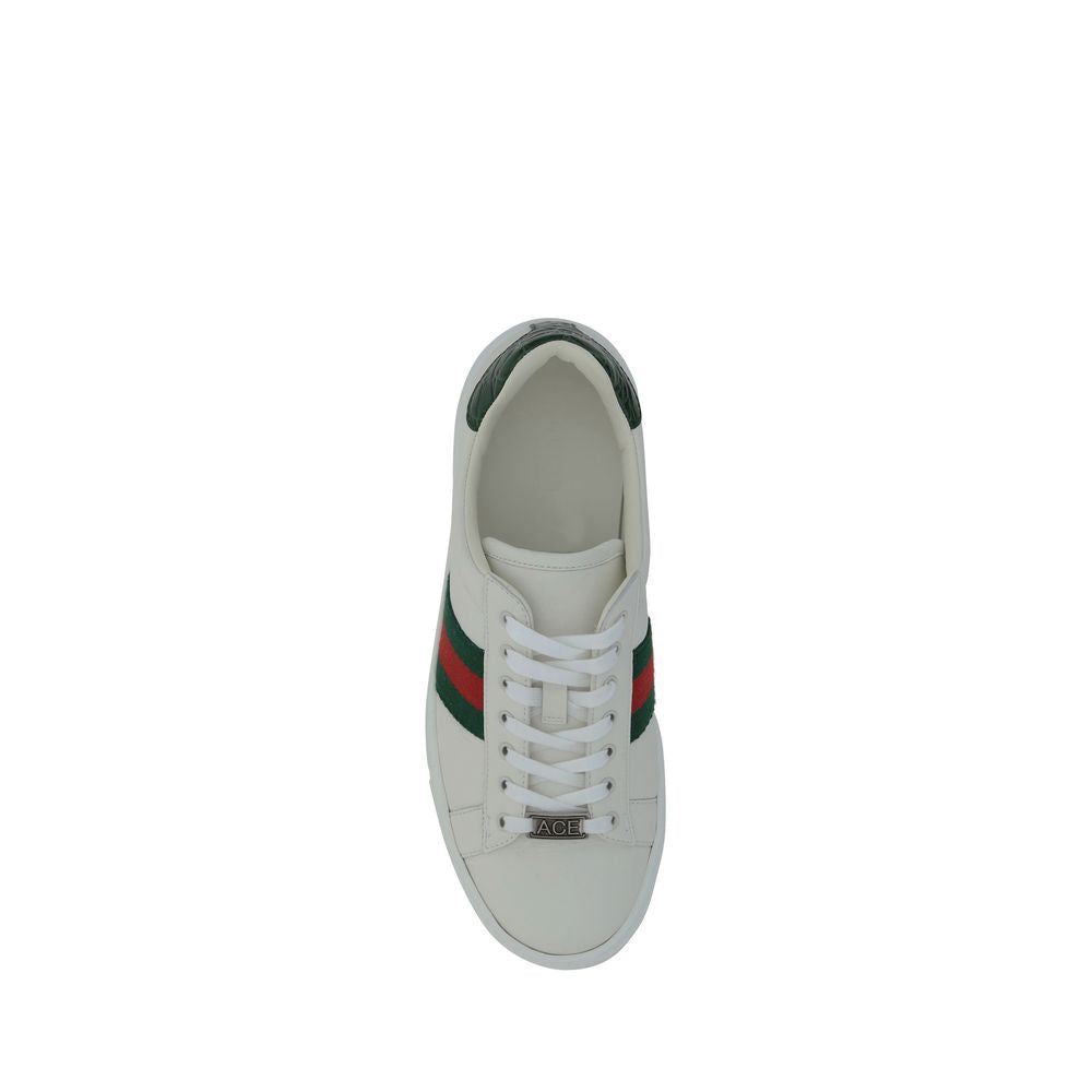 Gucci Ace White Calf Leather Low Top Sneakers