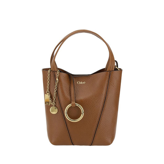 Chloé Brown Calf Leather Spin Shoulder Bag