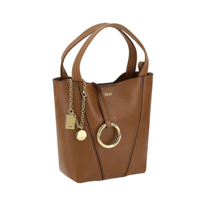 Chloé Brown Calf Leather Spin Shoulder Bag