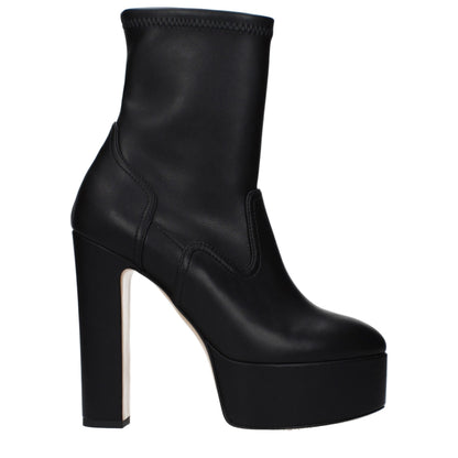 Casadei Black Leather Ankle Boots - Timeless Elegance