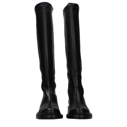 Stuart Weitzman Black Leather Over The Knee Boots
