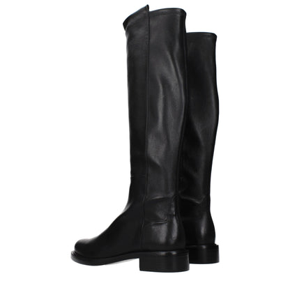 Stuart Weitzman Black Leather Over The Knee Boots