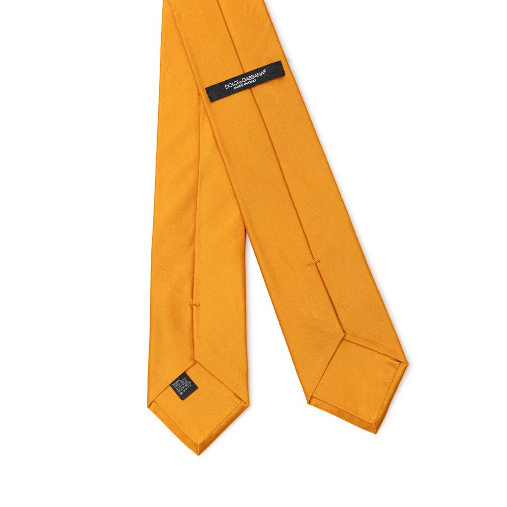 Dolce & Gabbana Orange Silk Tie - A Touch of Elegance