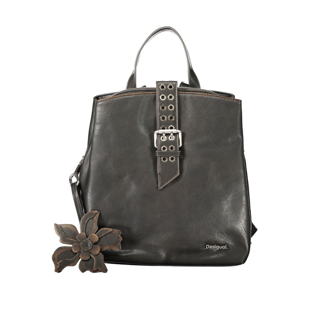 Desigual Black Polyurethane Women Backpack - Curio Choco Sumy Mini