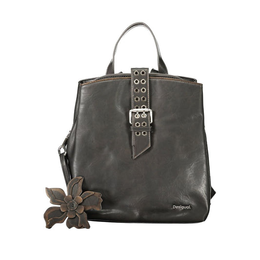 Desigual Black Polyurethane Women Backpack - Curio Choco Sumy Mini