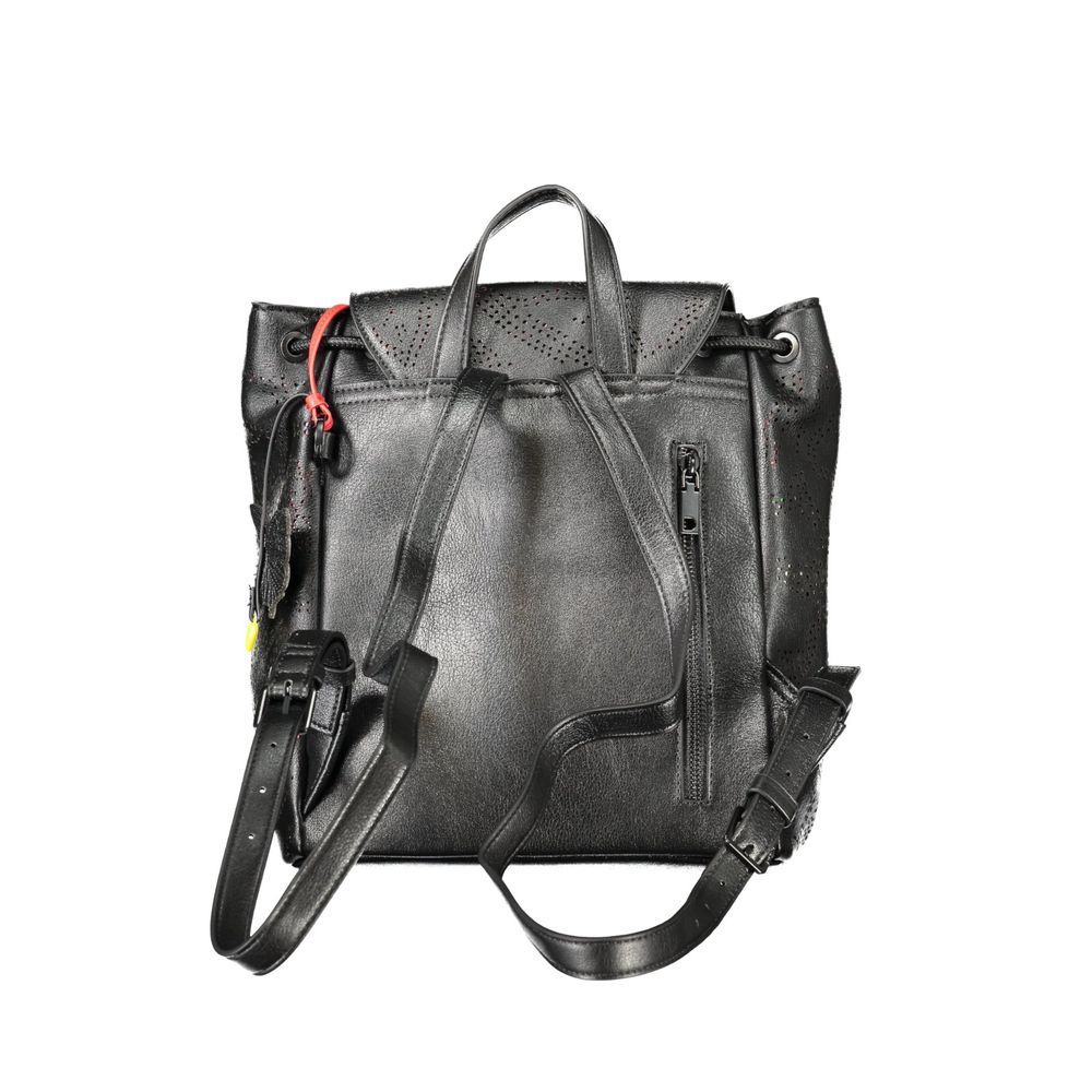 Desigual Black Polyurethane Women's Mini Backpack - Galaxy Leiria Bag