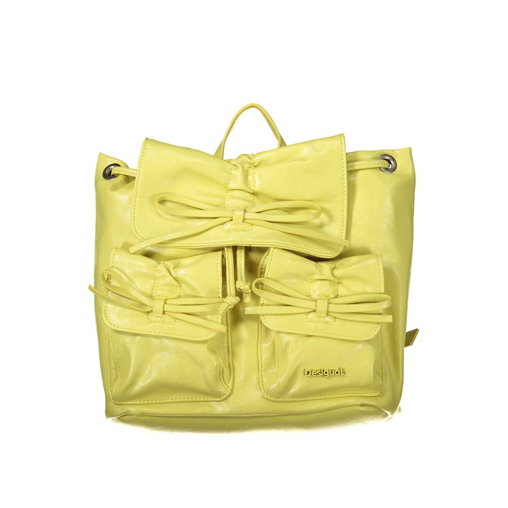 Desigual Yellow Polyethylene Backpack - Bold, Creative Style for Everyday Adventures