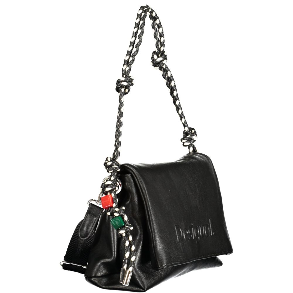 Desigual Black Polyurethane Women Handbag - HALF LOGO BAG VENECIA 4.0