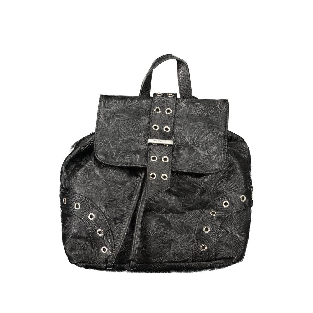 Desigual Black Polyurethane Moonstone Prisa Backpack