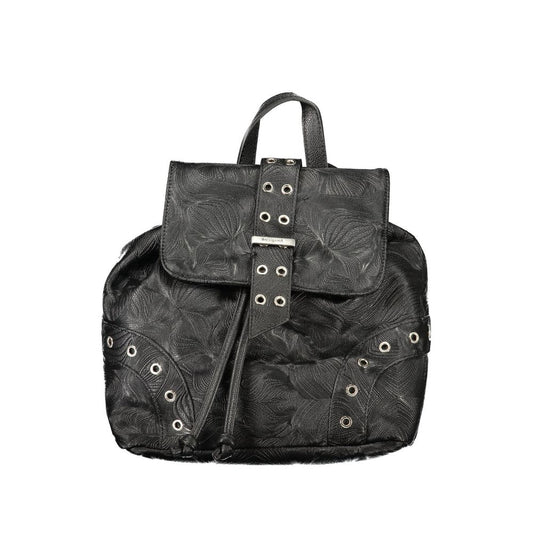 Desigual Black Polyurethane Moonstone Prisa Backpack