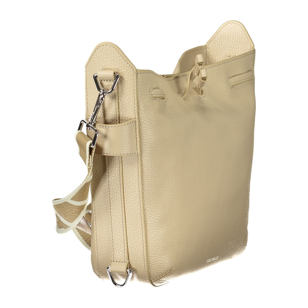 Coccinelle Beige Leather Women Handbag - Gretel Ribbon Bag