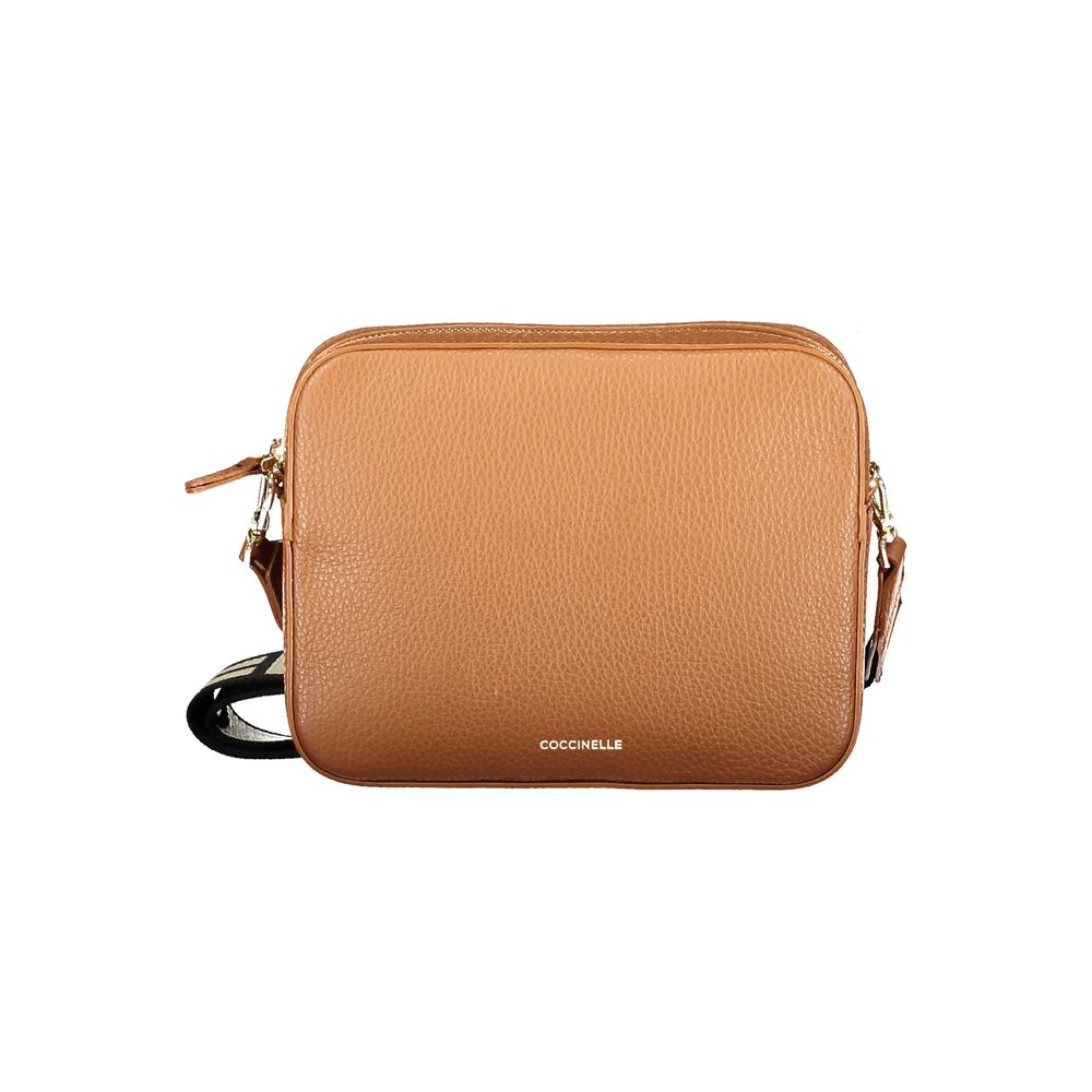 Coccinelle Brown Leather Handbag: The Timeless Tebe Bag