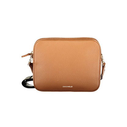 Coccinelle Brown Leather Handbag: The Timeless Tebe Bag