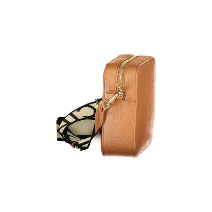Coccinelle Brown Leather Handbag: The Timeless Tebe Bag