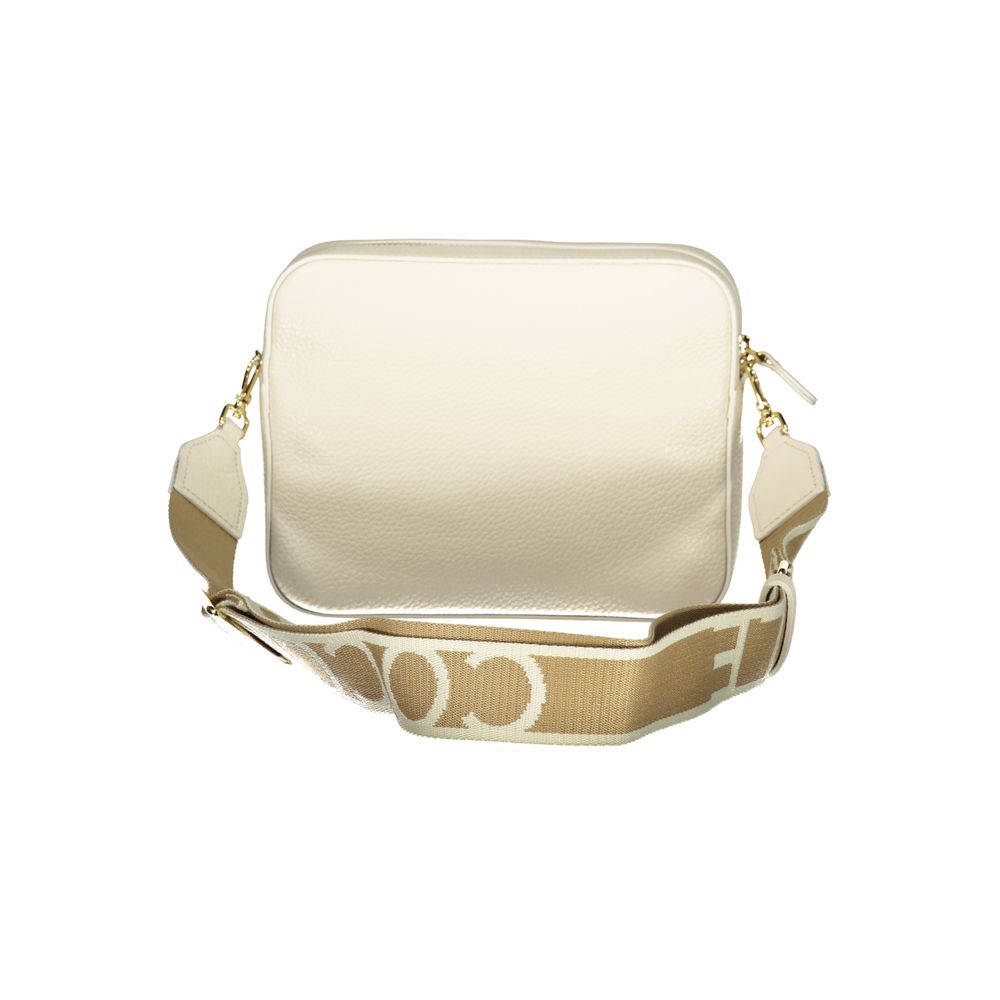 Coccinelle White Leather Handbag - Tebe Bag
