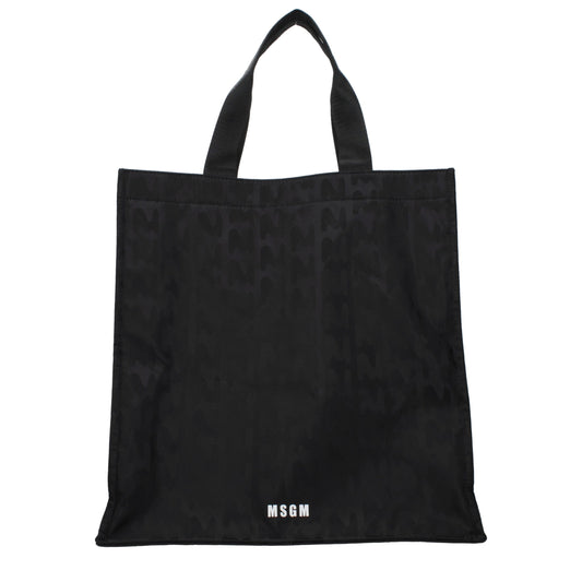 MSGM Black Fabric Handbag - A Statement Piece for Modern Elegance