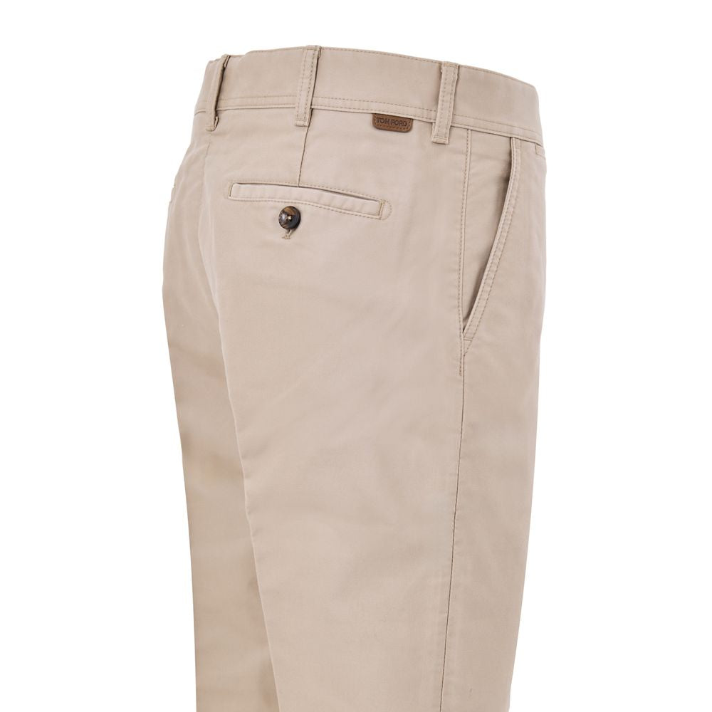 Tom Ford Beige Cotton Chino Pants - Timeless Elegance Redefined