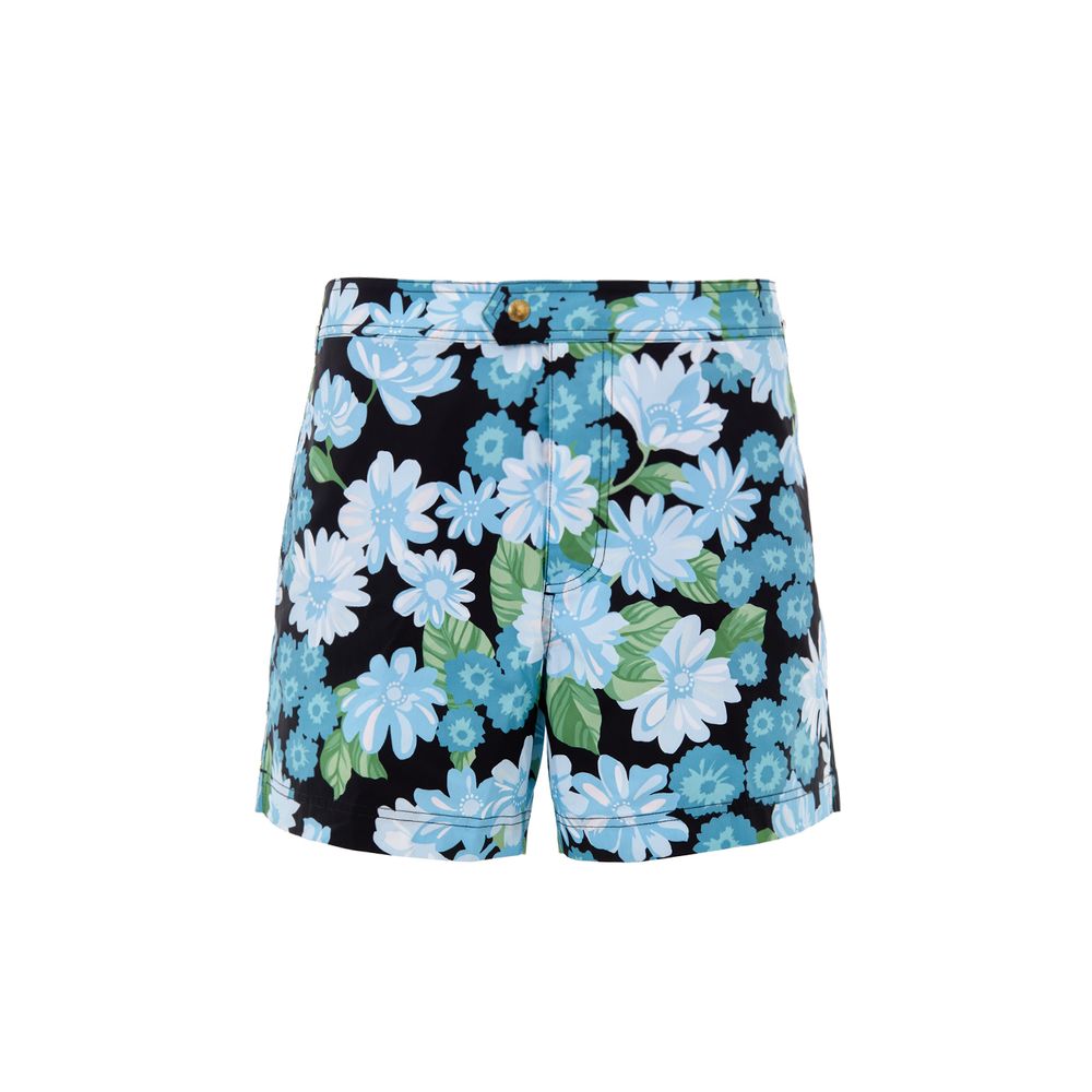 Tom Ford Blue Flower Print Boxer Swim Shorts for Men