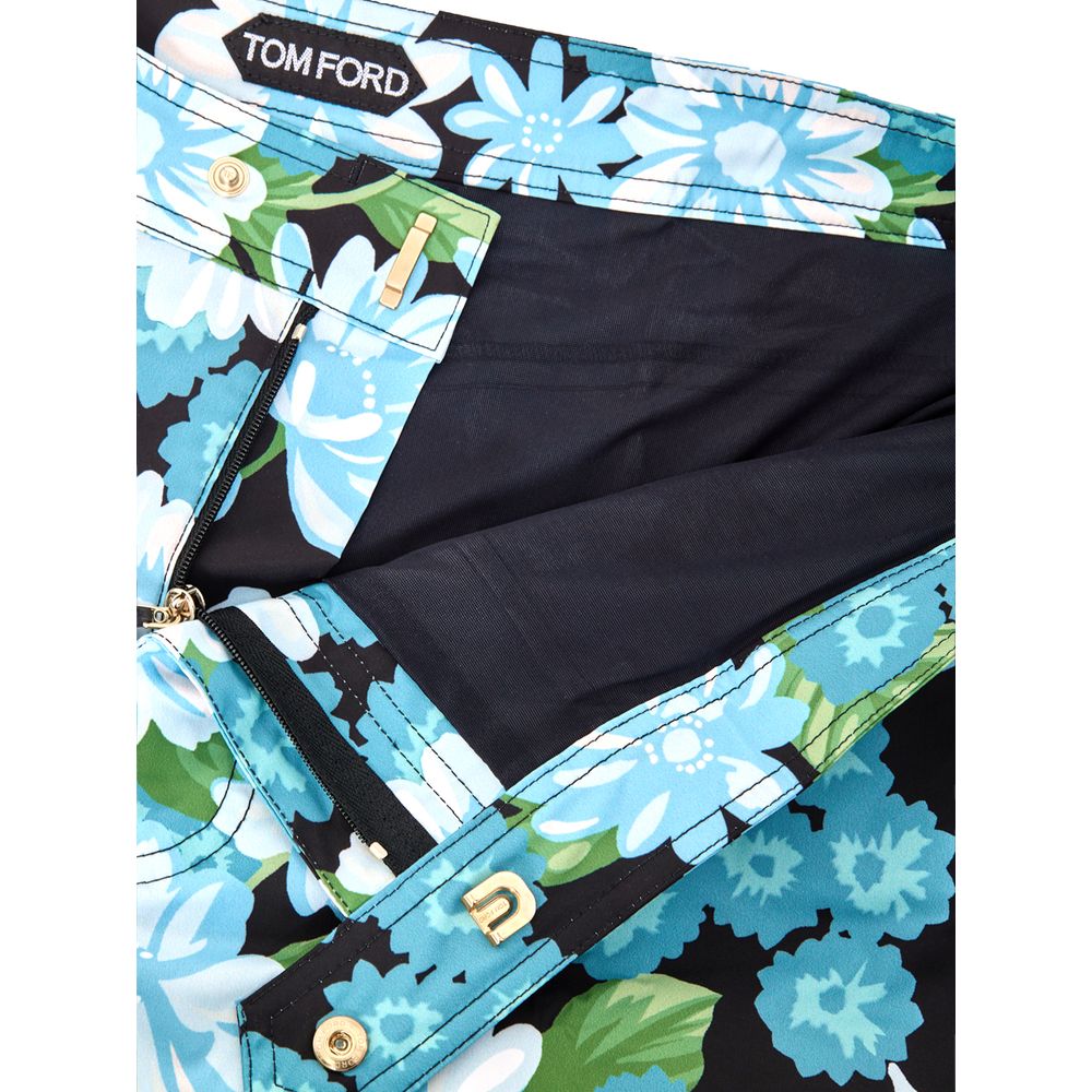 Tom Ford Blue Flower Print Boxer Swim Shorts for Men