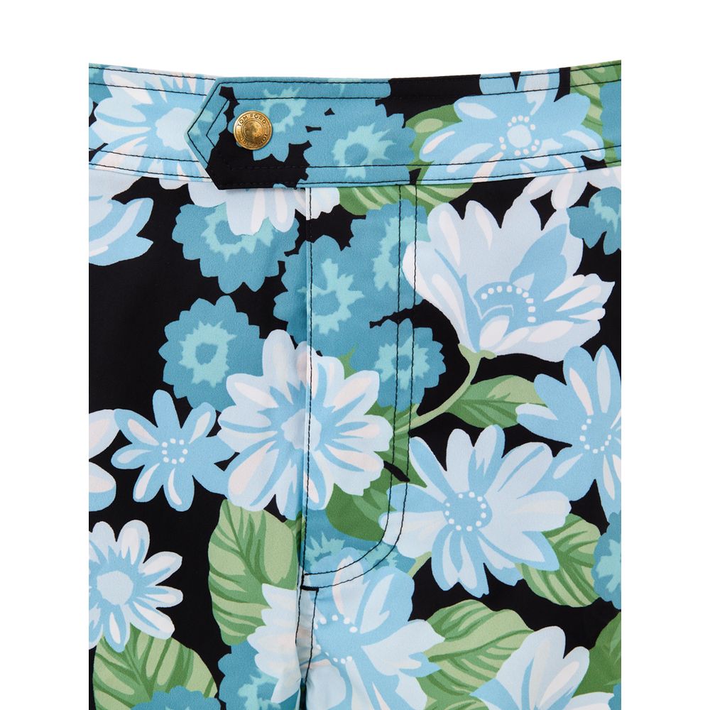 Tom Ford Blue Flower Print Boxer Swim Shorts for Men