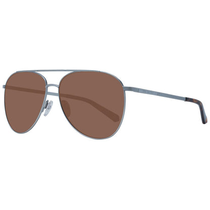 Ted Baker Men’s Sunglasses – Silver Aviator Frame, Brown Lenses