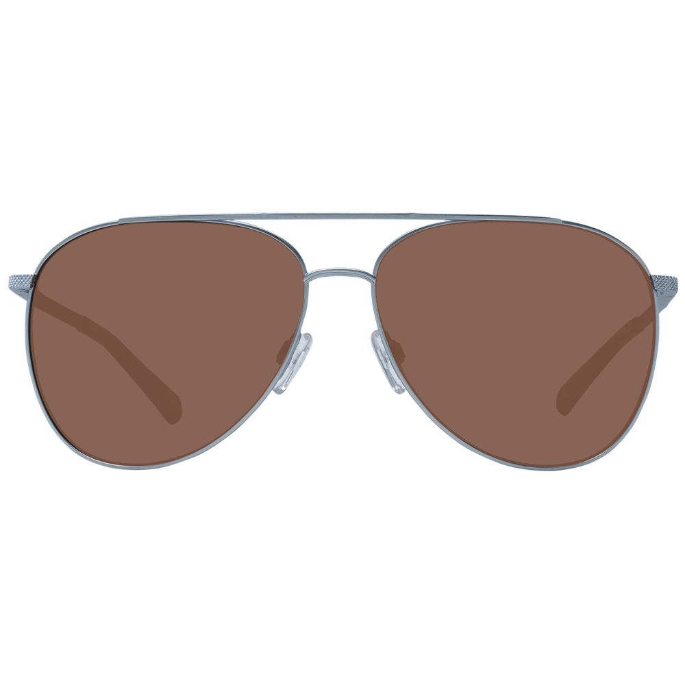 Ted Baker Men’s Sunglasses – Silver Aviator Frame, Brown Lenses