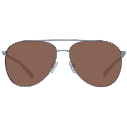 Ted Baker Men’s Sunglasses – Silver Aviator Frame, Brown Lenses