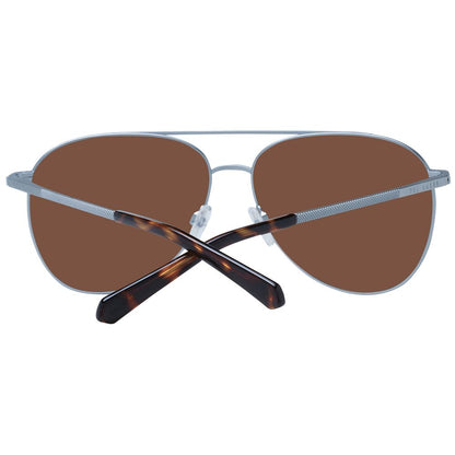 Ted Baker Men’s Sunglasses – Silver Aviator Frame, Brown Lenses