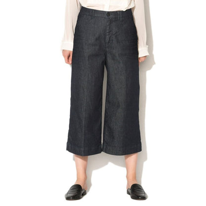 Gas Blue Polyester Cropped Jeans 25