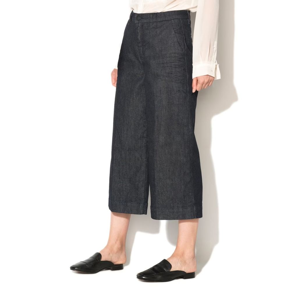 Gas Blue Polyester Cropped Jeans 25