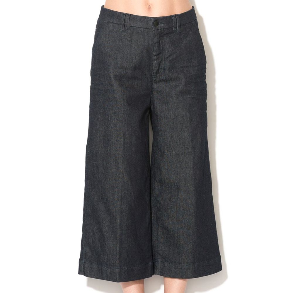 Gas Blue Polyester Cropped Jeans 25